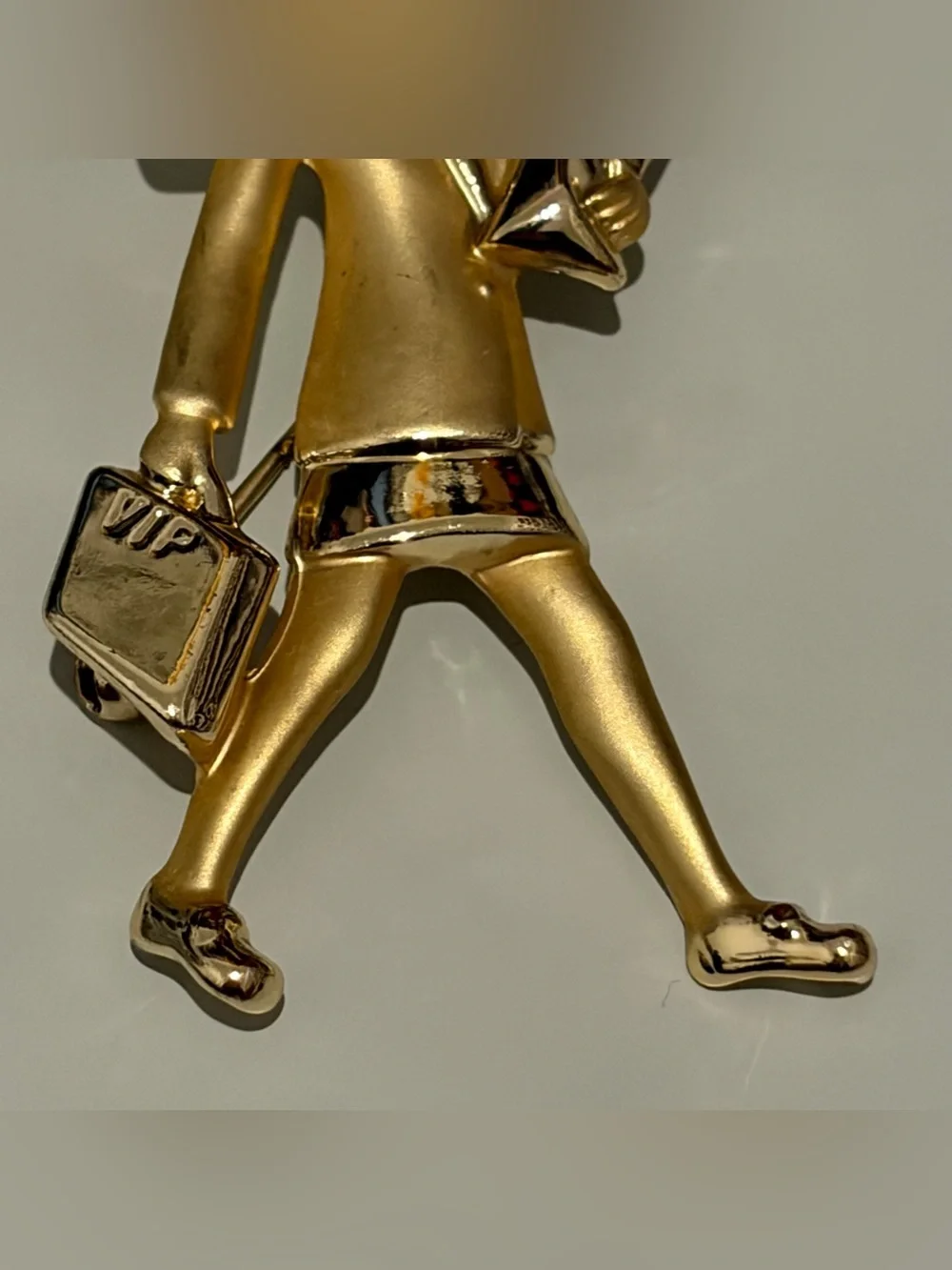 VTG AJC Boss Lady Brooch Pin Bringing Home The Bacon VIP